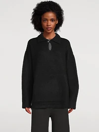 Felted Alpaca And Wool-Blend Polo Sweater