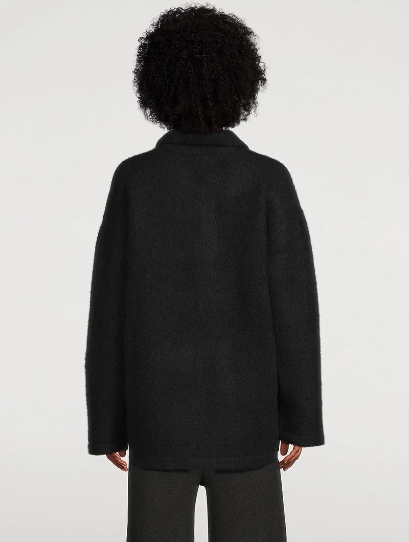 Felted Alpaca And Wool-Blend Polo Sweater