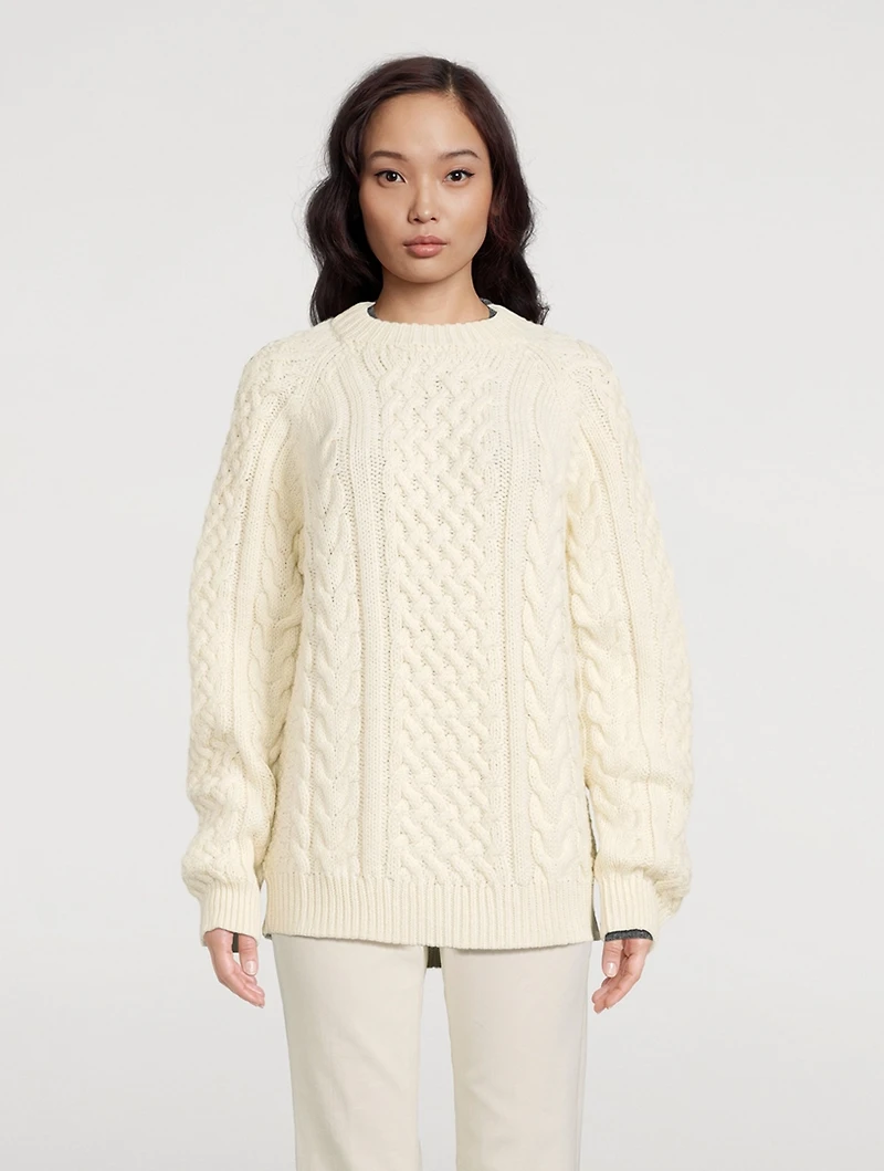 Porteau Wool Cable Knit Sweater