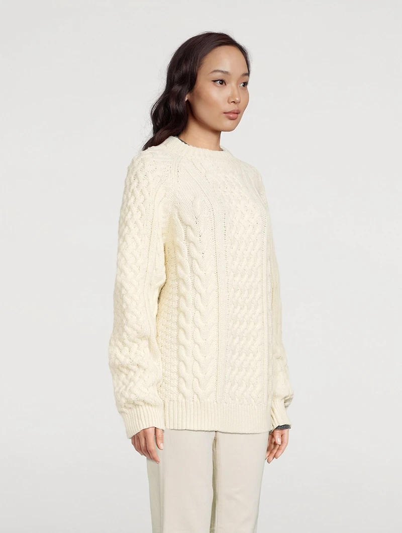 Porteau Wool Cable Knit Sweater