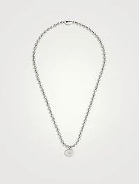 Interlocking G Silver Boule Chain Pendant Necklace