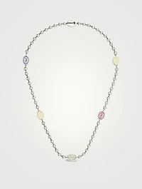 Interlocking G Silver Boule Chain Necklace