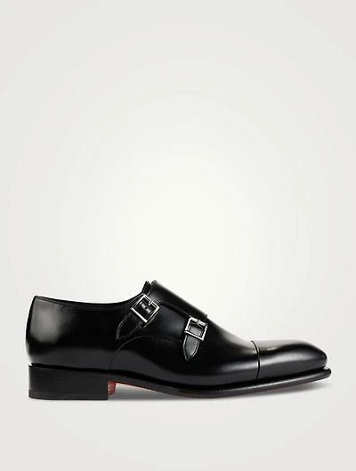 Carter Leather Monk Strap Shoes