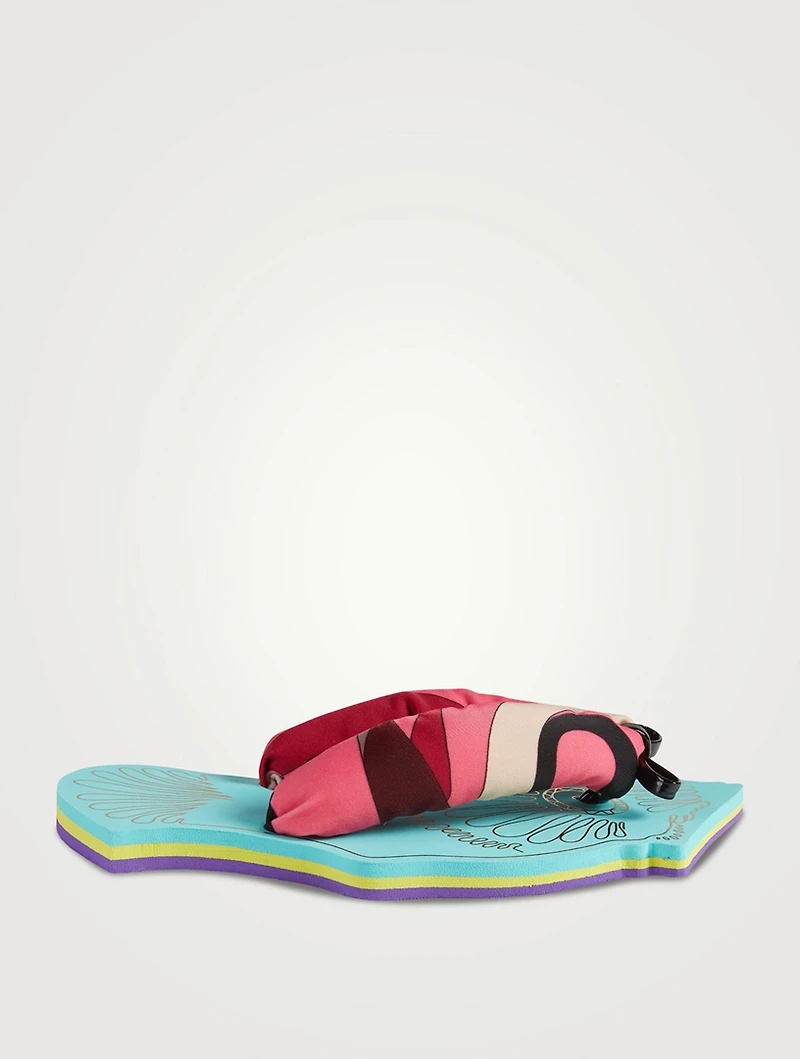 Thong Sandals Marmo Print
