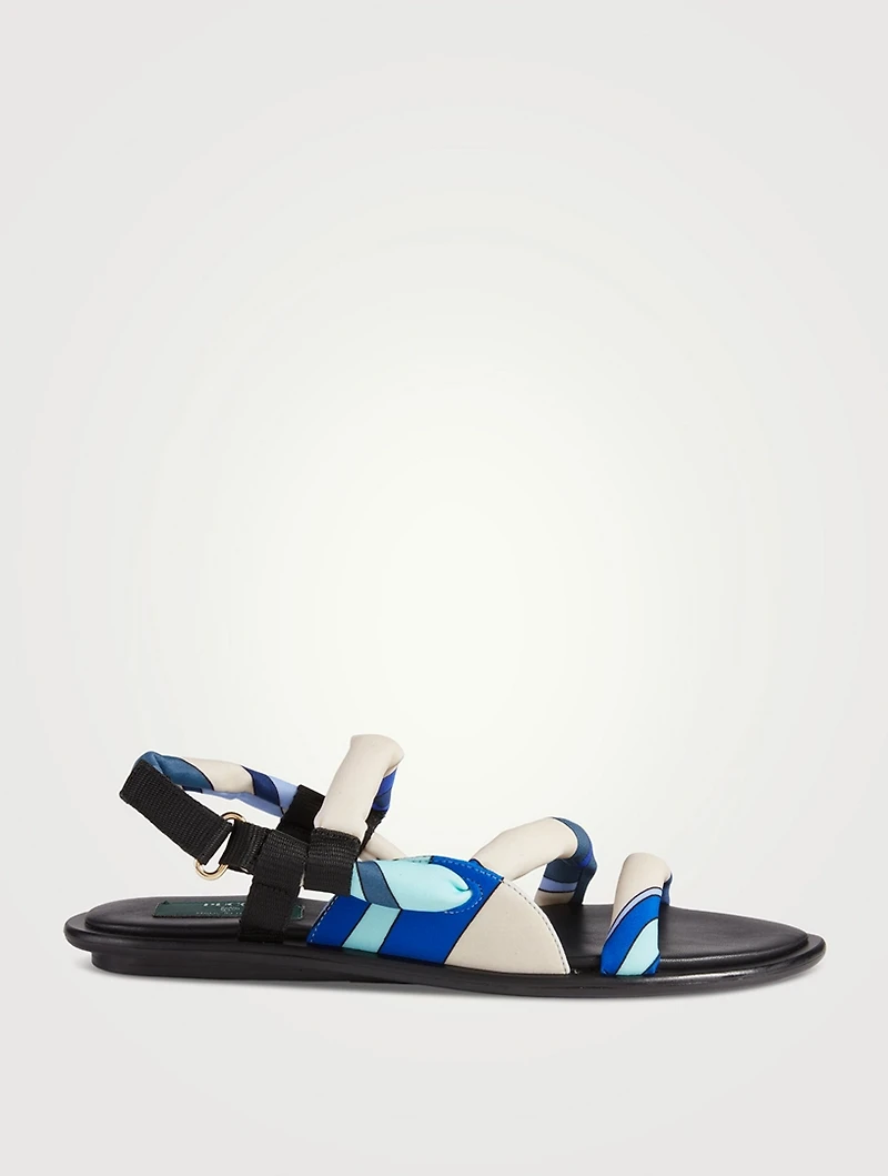 Slingback Sandals Marmo Print