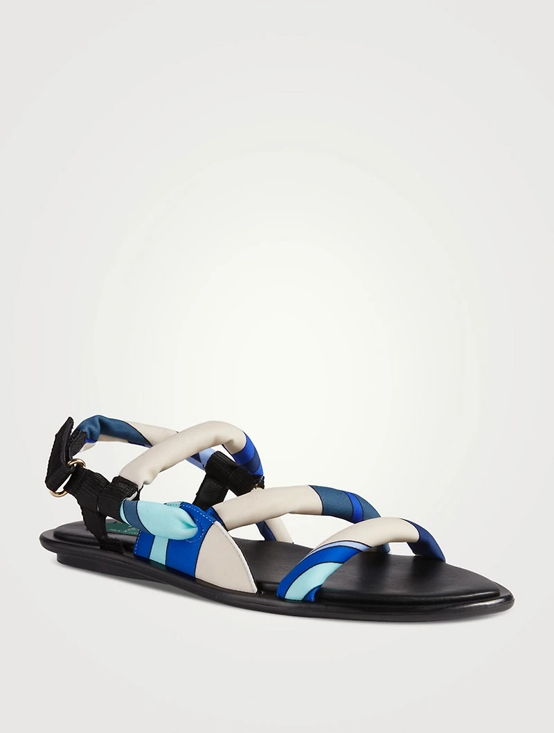 Slingback Sandals Marmo Print