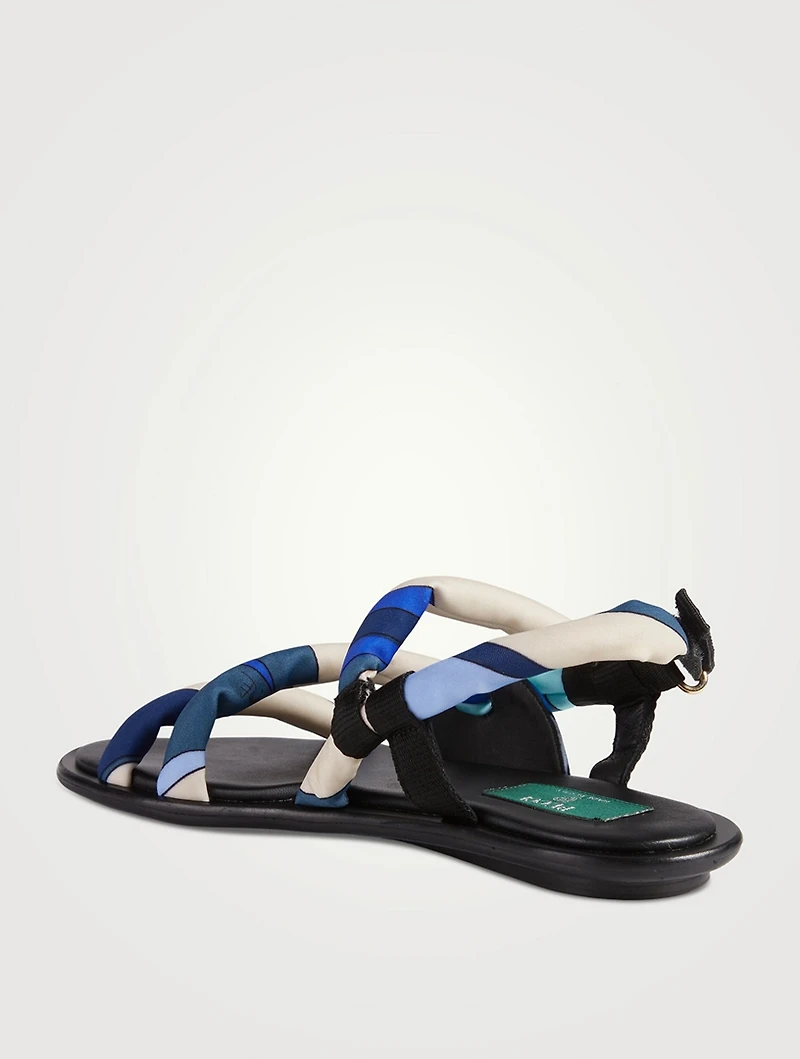 Slingback Sandals Marmo Print