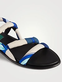 Slingback Sandals Marmo Print