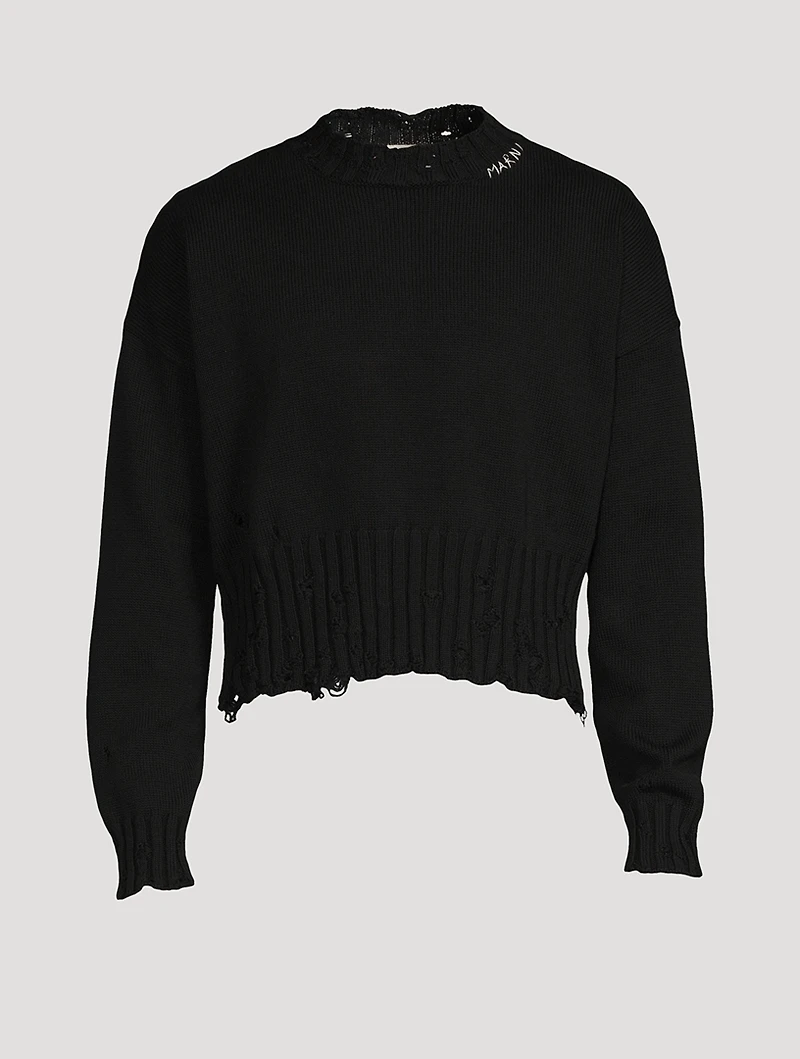 Distressed Cotton Sweater