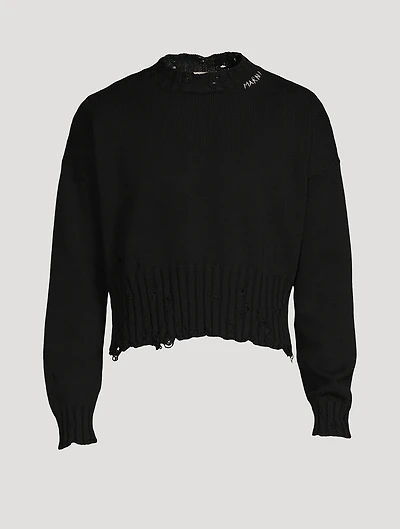 Distressed Cotton Sweater