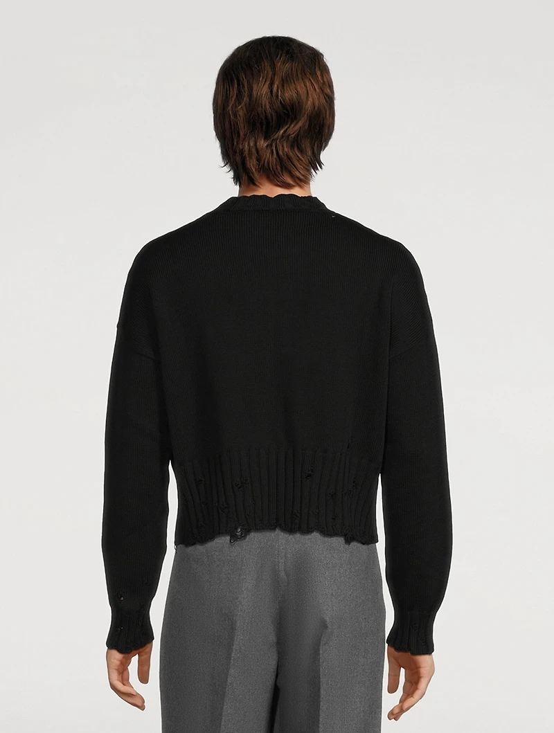 Distressed Cotton Sweater