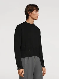 Distressed Cotton Sweater
