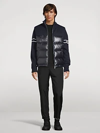 Wool-Blend Down Padded Cardigan