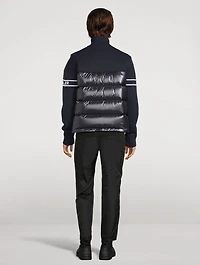 Wool-Blend Down Padded Cardigan