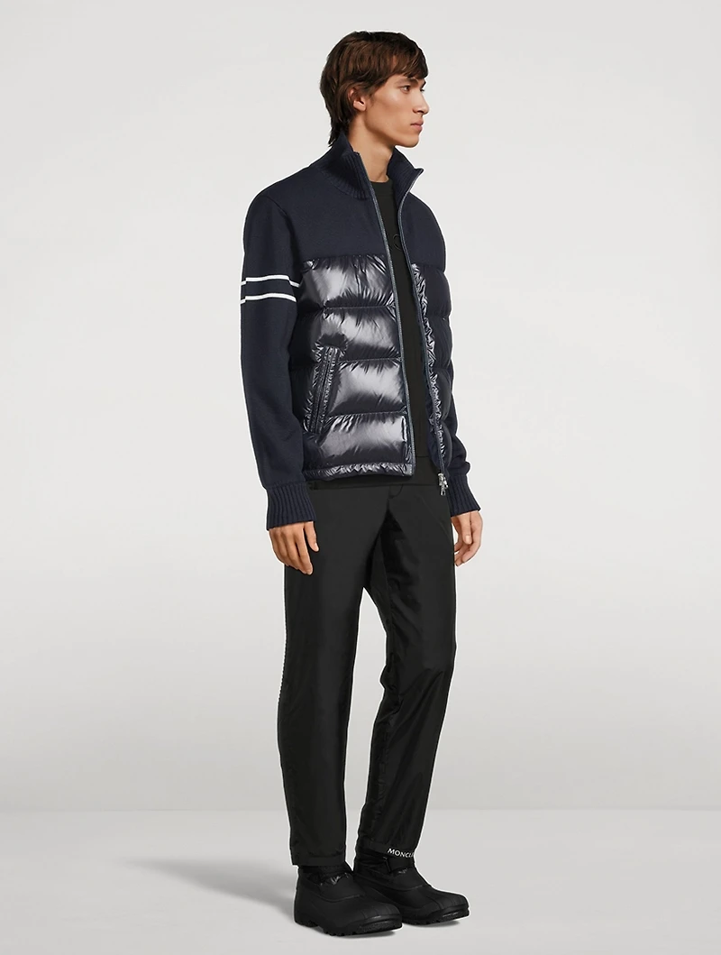 Wool-Blend Down Padded Cardigan