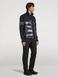 Wool-Blend Down Padded Cardigan
