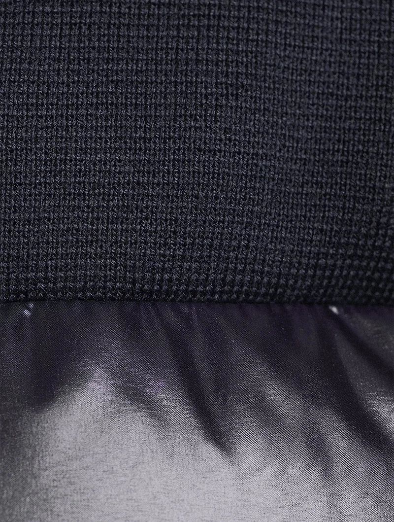 Wool-Blend Down Padded Cardigan