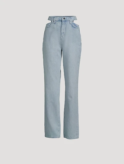 Ms. Stone Cut-Out Straight Jeans