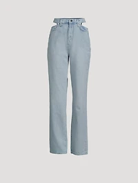 Ms. Stone Cut-Out Straight Jeans