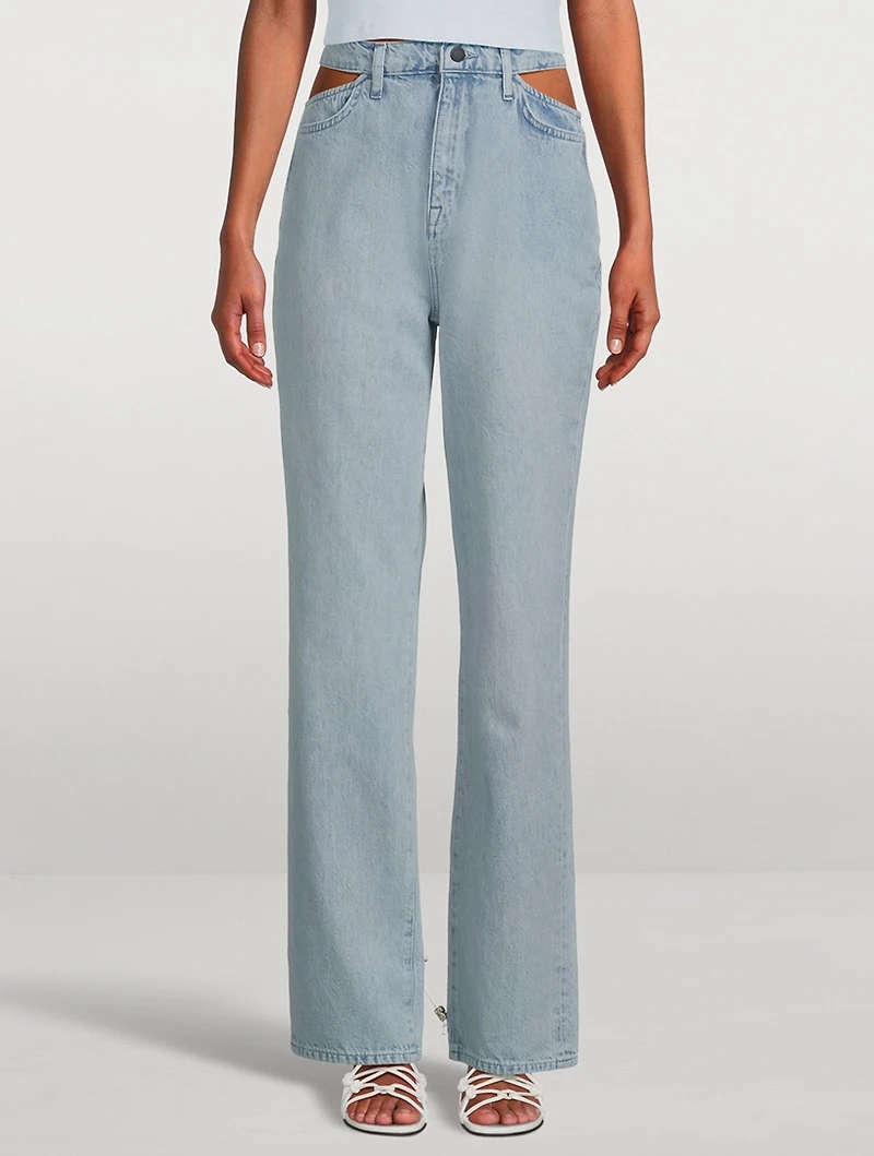 Ms. Stone Cut-Out Straight Jeans