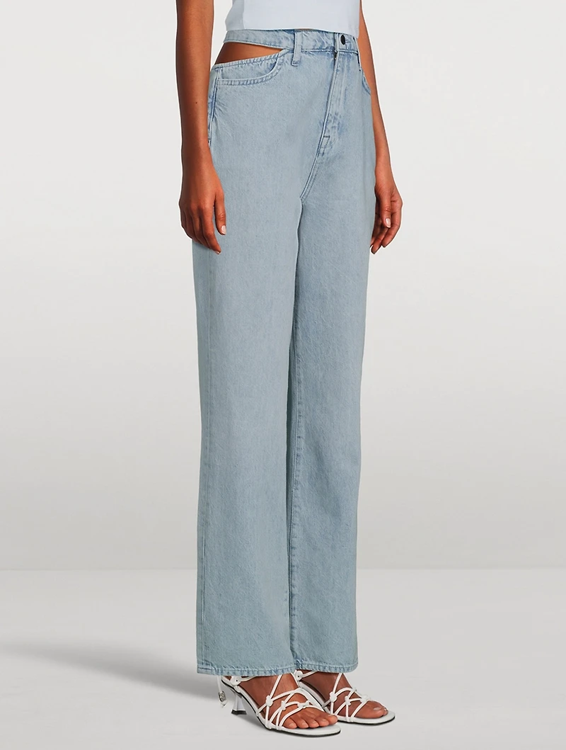 Ms. Stone Cut-Out Straight Jeans