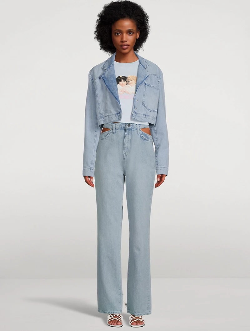 Ms. Stone Cut-Out Straight Jeans
