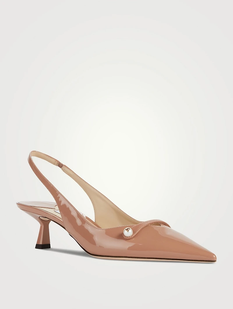 Amita Patent Leather Slingback Pumps
