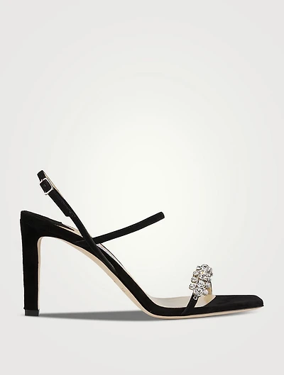 Meira Embellished Suede Sandals