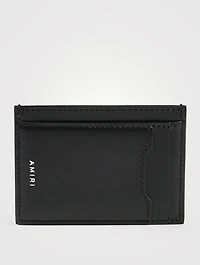 Leather Card Holder With Floral Logo