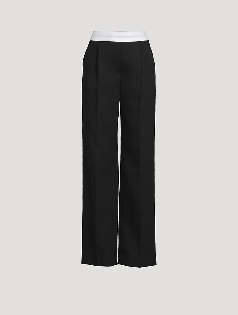 Logo-Elastic Straight-Leg Trousers