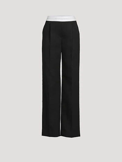 Logo-Elastic Straight-Leg Trousers