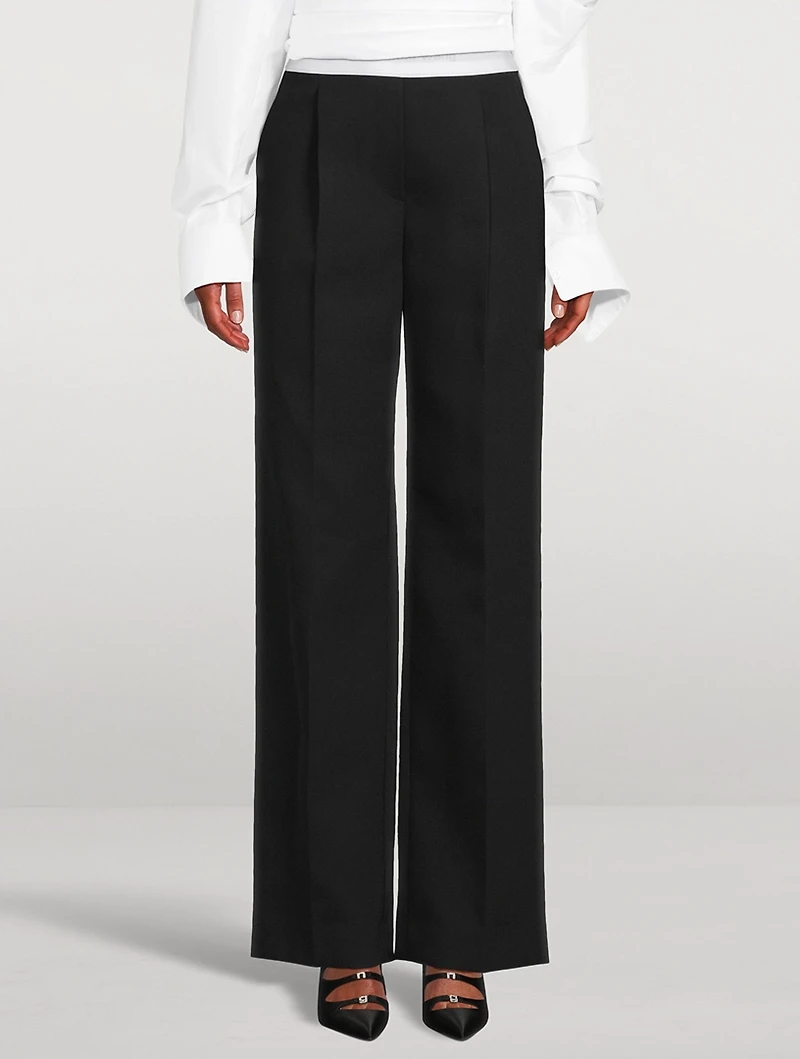 Logo-Elastic Straight-Leg Trousers