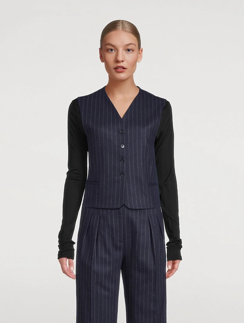 Smith Vest Pinstripe Print