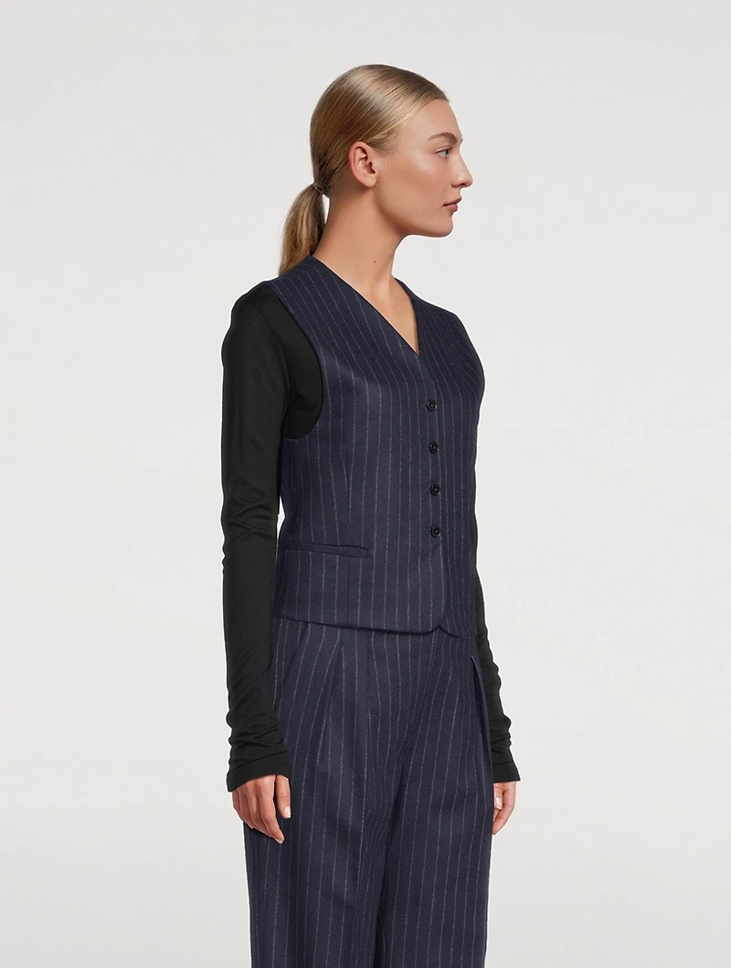 Smith Vest Pinstripe Print