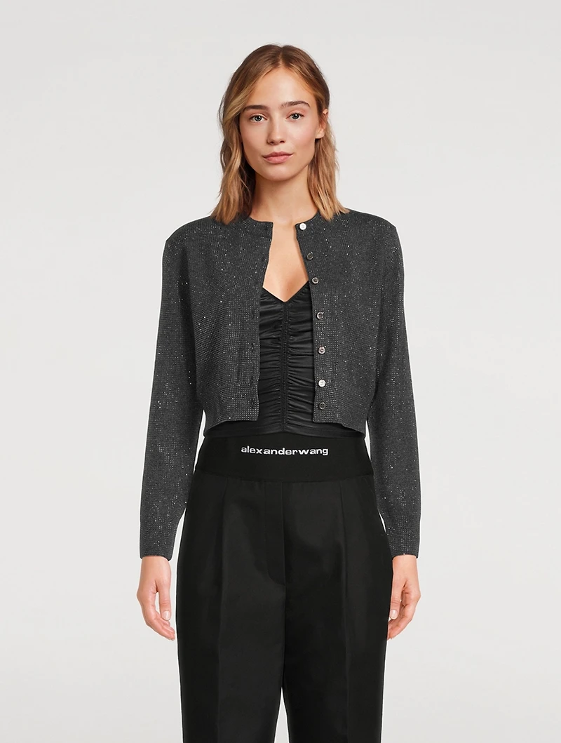 Embellished Shrunken Cardigan