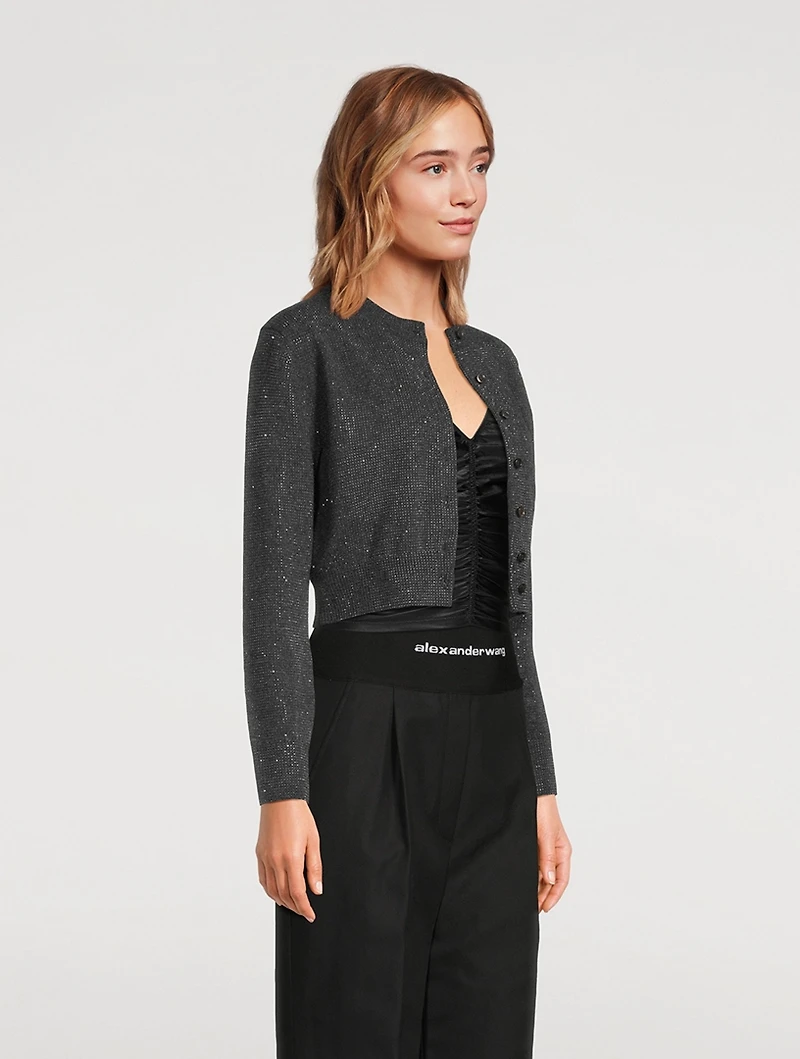 Embellished Shrunken Cardigan