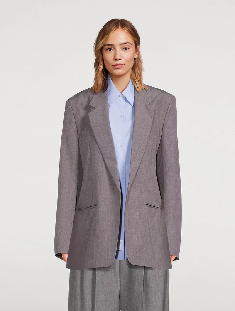 Layered Oversized Blazer With Shirt