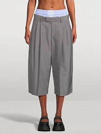 Wide-Leg Culottes With Exposed Boxer Shorts
