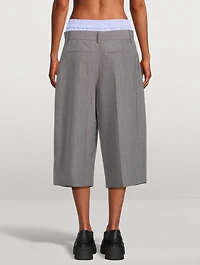 Wide-Leg Culottes With Exposed Boxer Shorts
