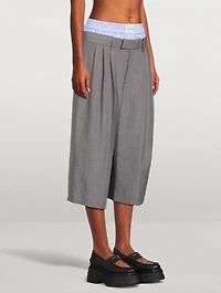 Wide-Leg Culottes With Exposed Boxer Shorts