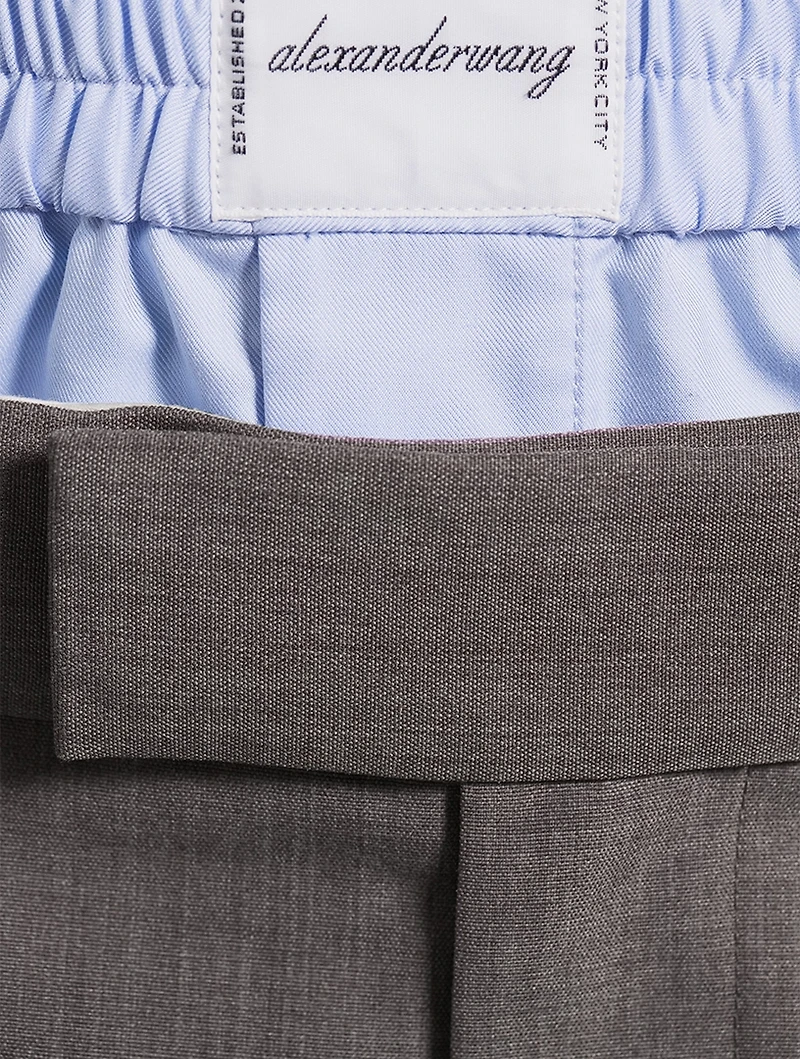 Wide-Leg Culottes With Exposed Boxer Shorts