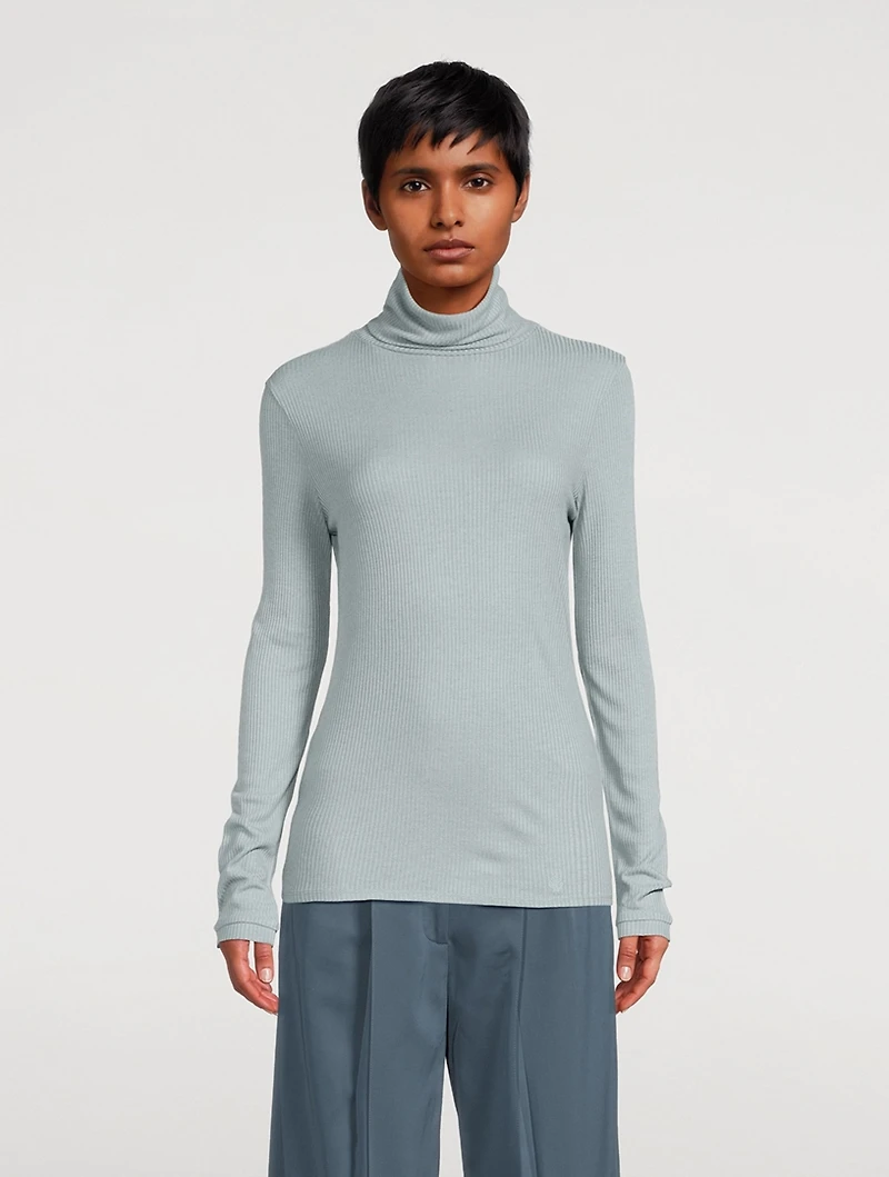 Gallinara Rib-Knit Turtleneck