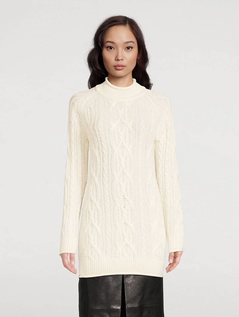 Layo Cable-Knit Cashmere Sweater Dress