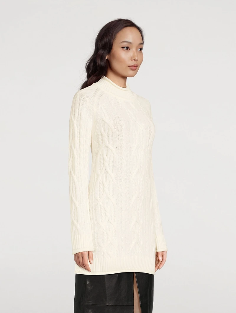 Layo Cable-Knit Cashmere Sweater Dress