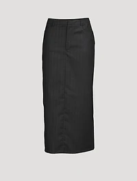 Vato Wool Midi Skirt Stripe Print