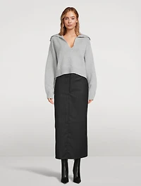 Vato Wool Midi Skirt Stripe Print