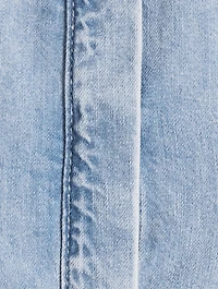 Gillian Puff-Sleeve Denim Blouse