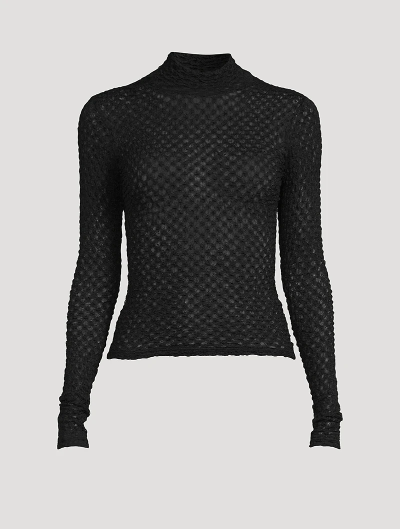Mesh Lace Turtleneck