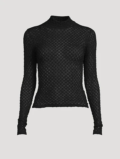 Mesh Lace Turtleneck