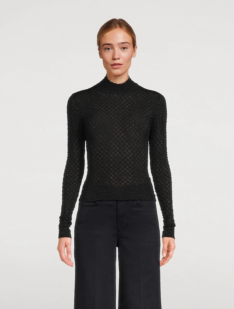 Mesh Lace Turtleneck